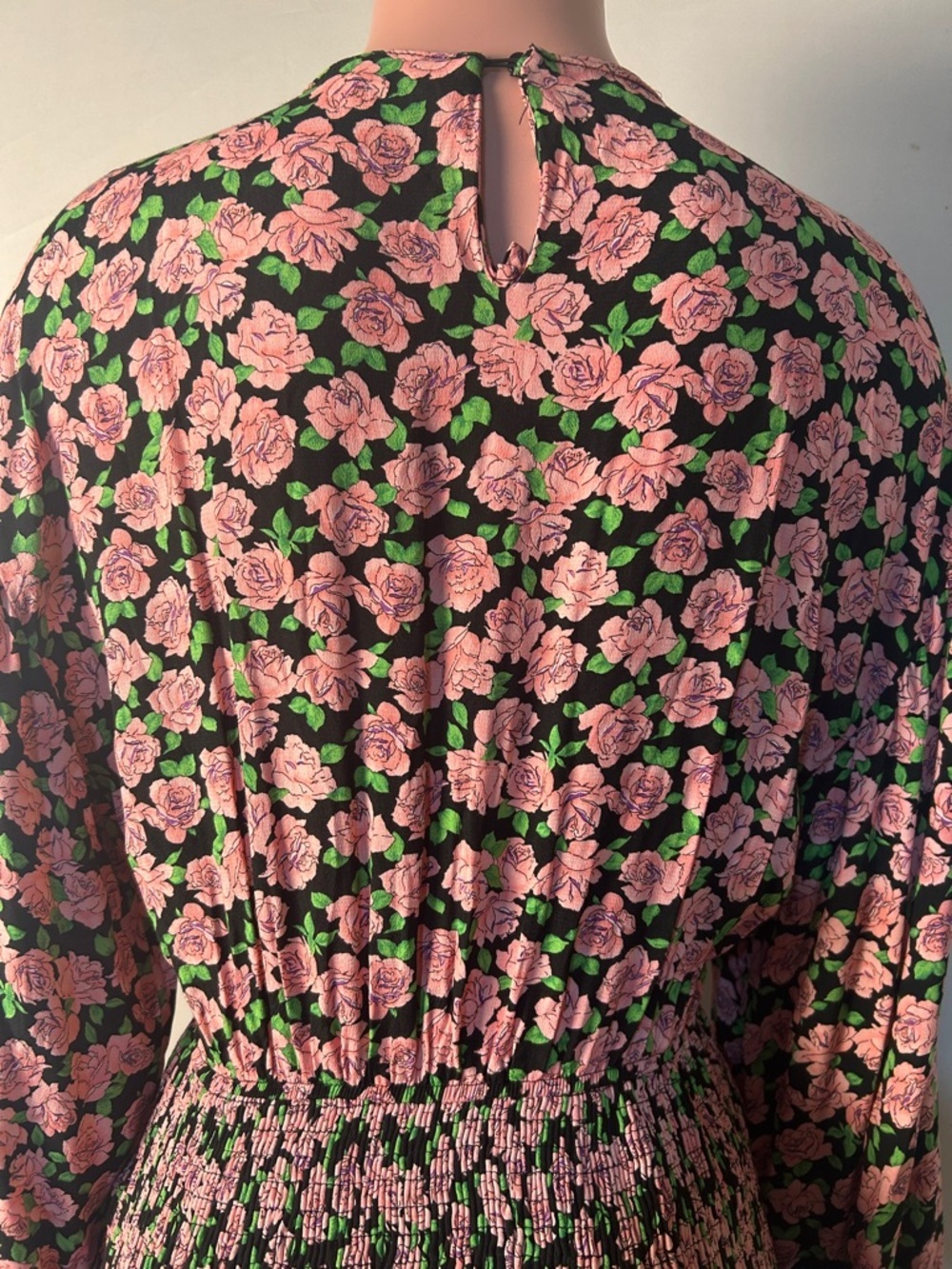 Zara Women’s Long Sleeve Floral Smocked Mini Dress Size Large - Picture 8 of 11
